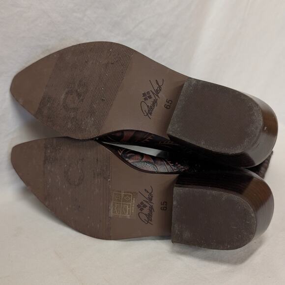 Patricia Nash Beragamo Tuscan Tooled Leather Western Boots Women's 6.5 Brown - Picture 5 of 5